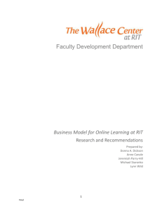 Online Learning Business Models - Rochester Institute of Technology