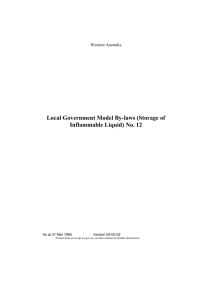 Local Government Model By-laws (Storage of Inflammable Liquid