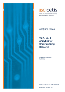 Vol.1 No.4. Analytics for Understanding Research