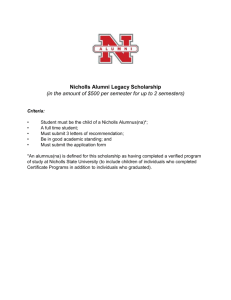 Nicholls Alumni Legacy Scholarship Criteria