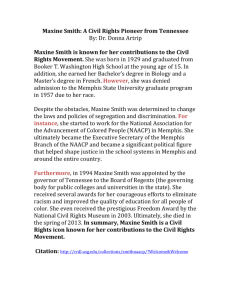 Maxine Smith is known for her contributions to the Civil Rights
