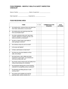 food premises * monthly health & safety inspection checklist