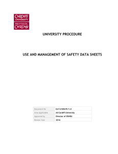 Safety Data Sheets (Procedure for the Use and Management of)