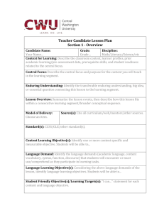 Teacher Candidate Lesson Plan Section 1