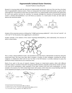 Organometallic Carbonyl Cluster Chemistry