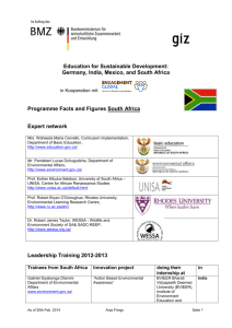 Programme fact and figures South Africa - ESD