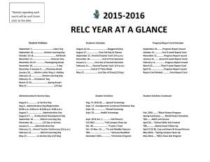 2015-2016 relc year at a glance