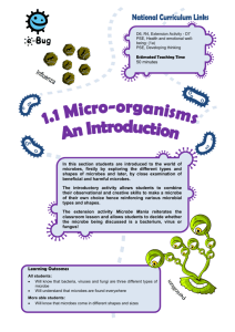 1.1 Micro - organisms An Introduction - e-Bug
