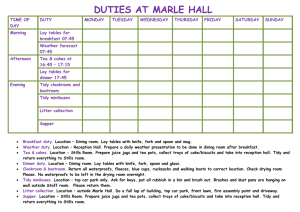 Marle Hall Duties Planner