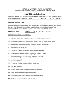 Criminal Law - Missouri Western State University
