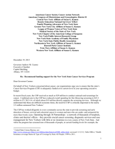 See our letter to Governor Cuomo on SFY 2014