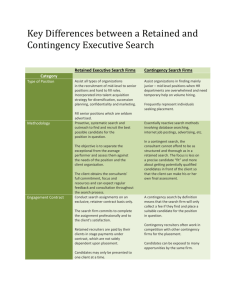 Key Differences between a Retained and Contingency Executive