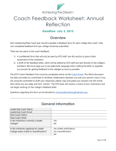 2015 Annual Reflection Coach Feedback Worksheet