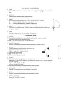 Exam questions – vectors and scalars [2003] Give the difference