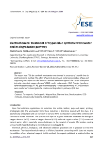 Electrochemical treatment of trypan blue synthetic wastewater and