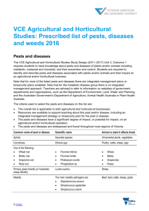 Prescribed list of pests, diseases and weeds 2016