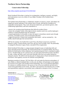 Northern Sierra Partnership Conservation Fellowship http://sfbay