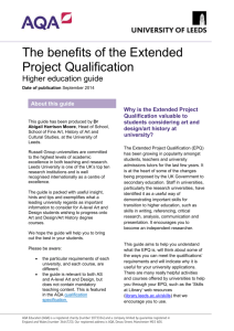 The benefits of the Extended Project Qualification