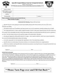 Surgical Release Form for Transported Animals