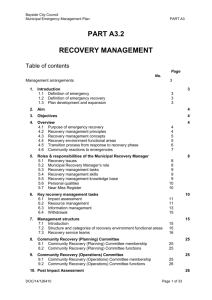 Part A3.2 Recovery Management