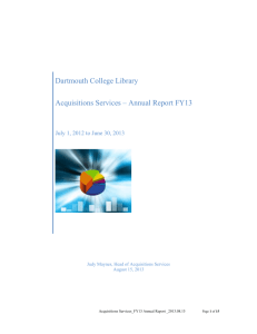 FY13 Report - Dartmouth College