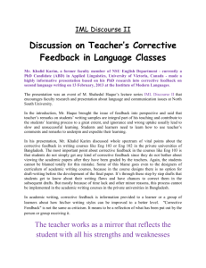 ML Presentation on Teacher`s Feedback in Language Classes