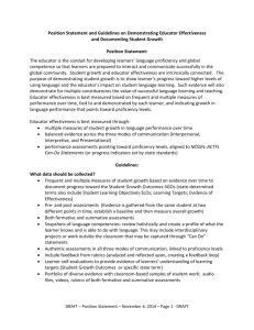 Educator Effectiveness/Student Growth Position Statement