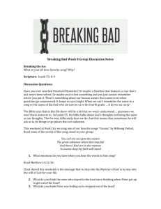 Breaking Bad Week 8 Group Discussion Notes Breaking the Ice
