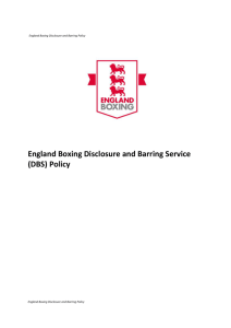 Disclosure and Barring Service (DBS) Policy