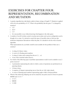 exercises for chapter four: representation, recombination and mutation