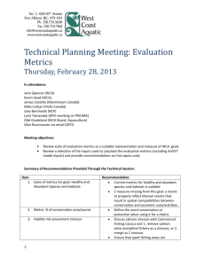 Technical Planning Meeting: Evaluation Metrics Thursday, February