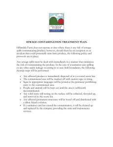 Sewage contamination treatment plan