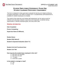 SEE supervisor assessment of student learning
