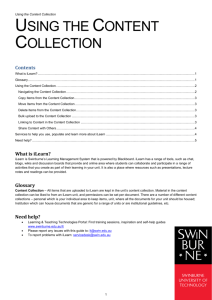 Using the Content Collection. - Swinburne University of Technology