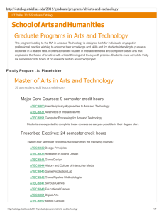 Graduate Programs in Arts and Technology