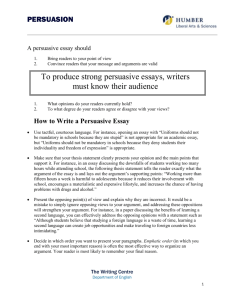 How to Write a Persuasive Essay
