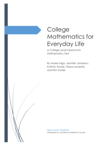College Mathematics for Everyday Life