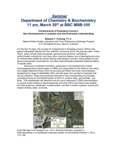 Seminar Department of Chemistry & Biochemistry 11 am, March 20