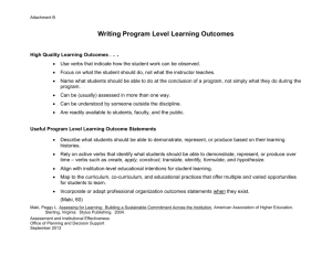 Writing Student Learning Outcomes (B)