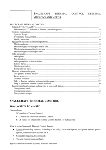 Spacecraft thermal control systems, missions and needs