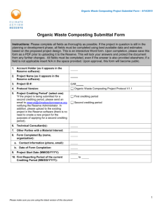 Organic Waste Composting Project Submittal Form