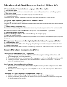 Colorado WL Standards & ACTFL Proficiency Guidelines