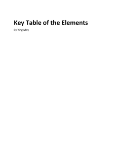 Key Table of the Elements