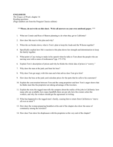 ENGLISH III The Grapes of Wrath, chapter 16 Reading questions