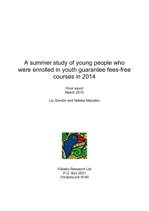 A summer study of young people who were enrolled in Youth
