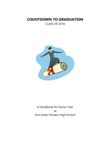 COUNTDOWN TO GRADUATION - Pioneer Counseling Department