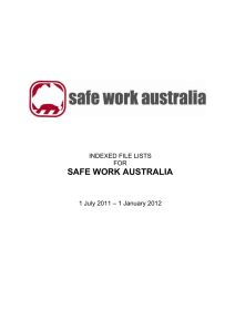 Indexed File Lists for Safe Work Australia 1 July 2011 to 1 January