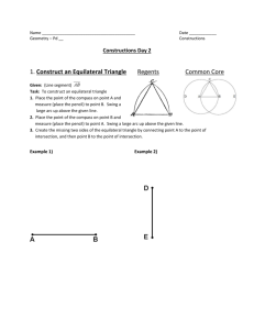 Construct an Equilateral Triangle Regents Common Core