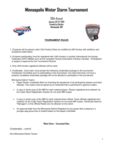 Minneapolis Winter Storm Tournament Rules