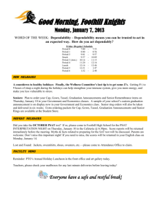 Good Morning, Foothill Knights Monday, January 7, 2013